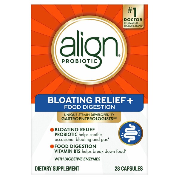 Align Probiotic Bloating Relief + Food Digestion, Probiotics for Women and Men, 28 CT