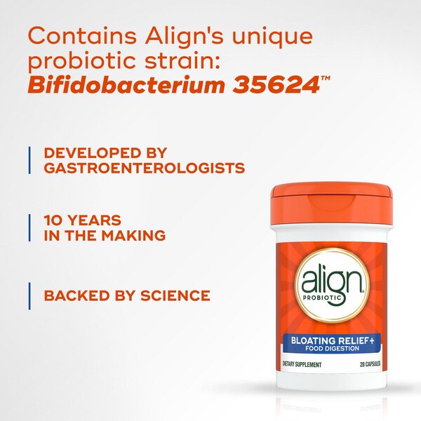 Align Probiotic Bloating Relief + Food Digestion, Probiotics for Women and Men, 28 CT