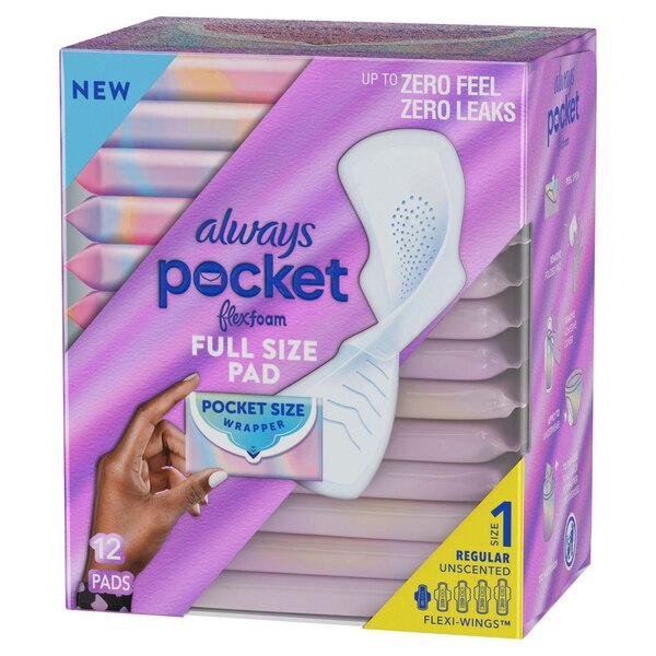 Always Pocket Flex Foam Pads, Size 1