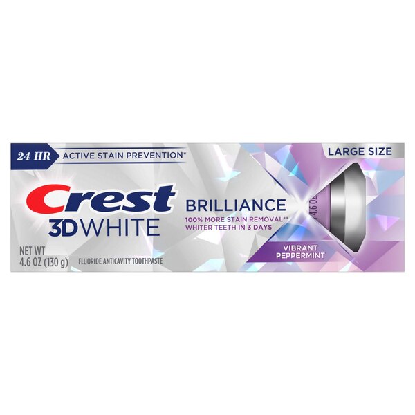 Crest 3D White Brilliance Toothpaste, Vibrant Peppermint, 4.6 OZ