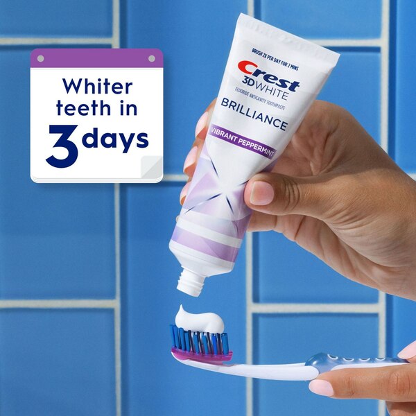 Crest 3D White Brilliance Toothpaste, Vibrant Peppermint, 4.6 OZ