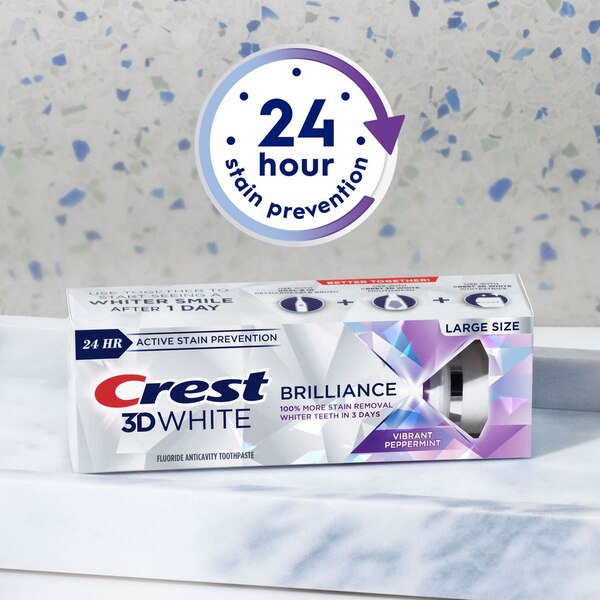 Crest 3D White Brilliance Toothpaste, Vibrant Peppermint, 4.6 OZ