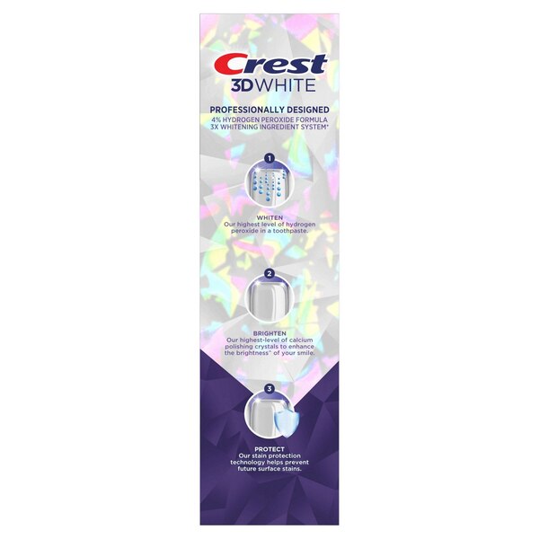 Crest 3D White Brilliance Whiter Teeth Hydrogen Peroxide Toothpaste, Ultra White, 3.8 OZ