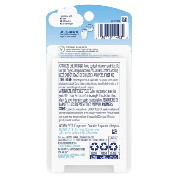 Febreze PLUG Refresh & Energize Air Freshener, Rejuvenating Water & Zesty Orange Blossom, 1 ct