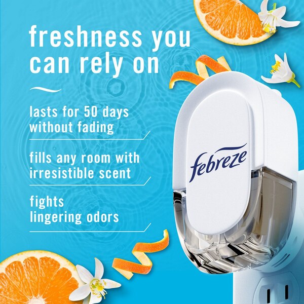 Febreze PLUG Air Freshener Scented Oil Refill, Refresh & Energize Scent, 2 ct