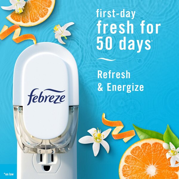 Febreze PLUG Air Freshener Scented Oil Refill, Refresh & Energize Scent, 2 ct