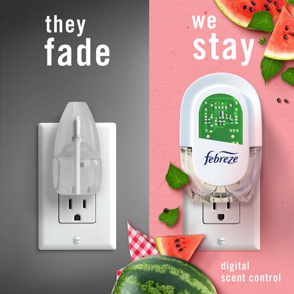 Febreze PLUG Air Freshener Scented Oil Refill, Watermelon Vine Scent, 2 ct