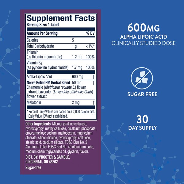 Nervive Nerve Relief PM with Alpha Lipoic Acid, 30 CT