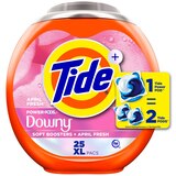 Tide+ Laundry Detergent Pods with Downy Soft Boosters, April Fresh Scent, 25 ct, thumbnail image