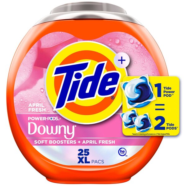 Tide+ Laundry Detergent Pods with Downy Soft Boosters, April Fresh Scent, 25 ct