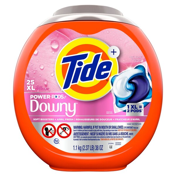 Tide+ Laundry Detergent Pods with Downy Soft Boosters, April Fresh Scent, 25 ct