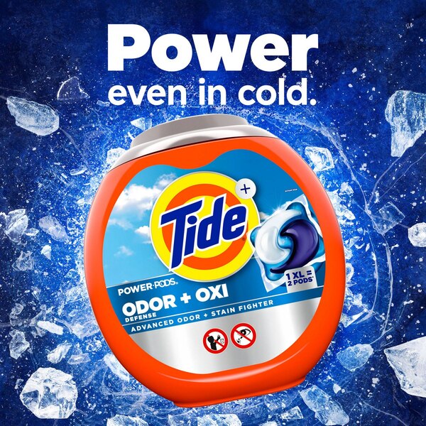 Tide+ Power PODS Odor Defense + OXI Laundry Detergent XL Pacs, 25 ct