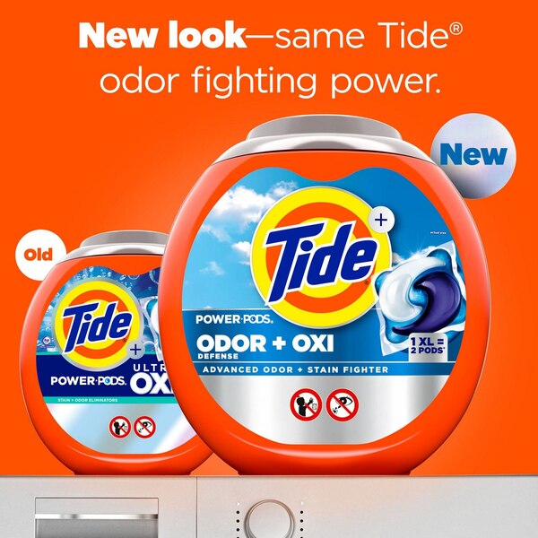 Tide+ Power PODS Odor Defense + OXI Laundry Detergent XL Pacs, 25 ct