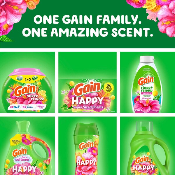 Gain Super Flings Laundry Detergent, Happy Hibiscus Hula, 25 ct