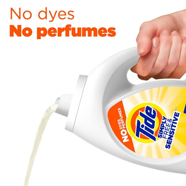 Tide Simply Free & Sensitive Liquid Laundry Detergent, Unscented, 32 oz