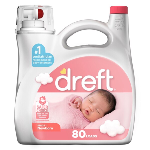 Dreft HE Liquid Laundry Detergent, 80 Loads, 115 oz