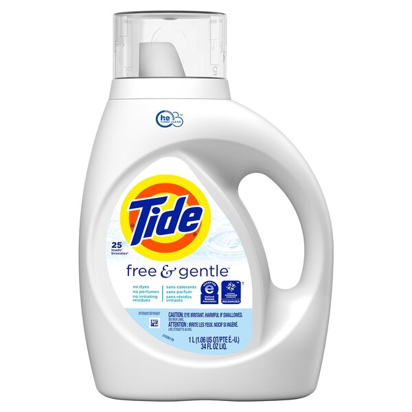Tide Liquid Laundry Detergent, Free & Clear, 34 oz