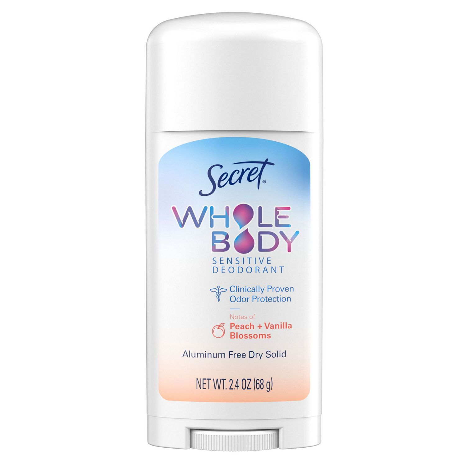 Secret Whole Body Deodorant Stick, Peach & Vanilla, 2.4 OZ