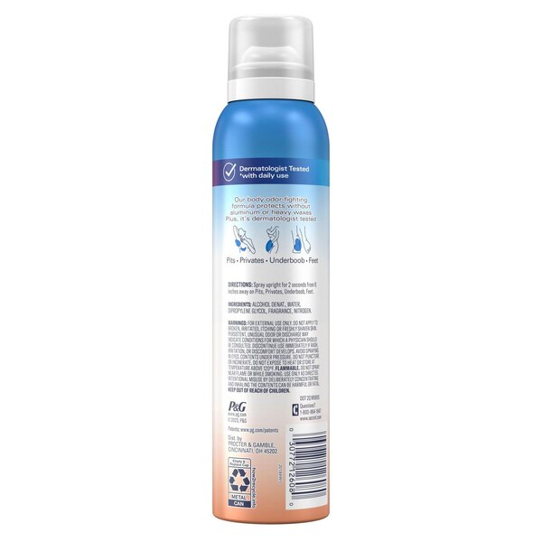 Secret Whole Body Deodorant Spray, Peach & Vanilla, 3.5 OZ