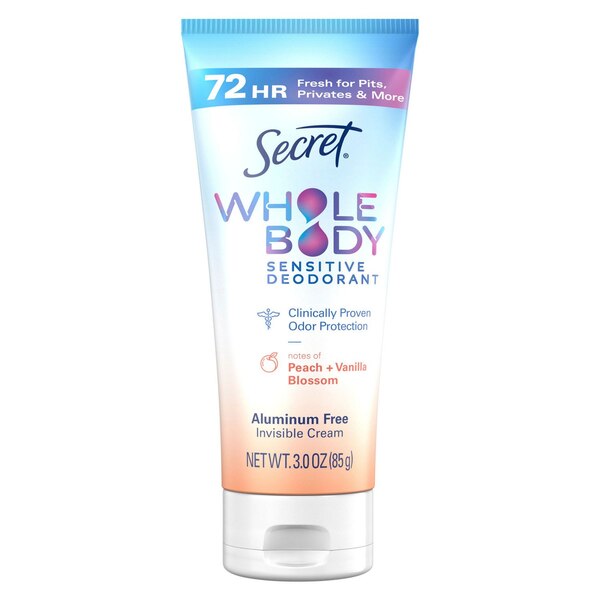 Secret Whole Body Cream, Peach & Vanilla Blossom, 3 OZ