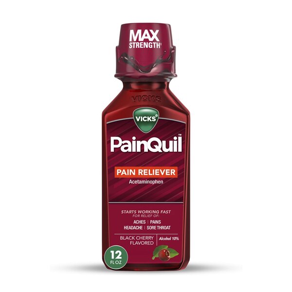 Vick's PainQuil Pain Relieving Liquid, Black Cherry, 12 OZ