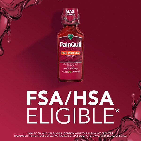 Vick's PainQuil Pain Relieving Liquid, Black Cherry, 12 OZ
