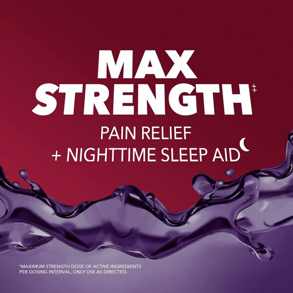 Vicks PainQuil PM Pain Relieving Liquid and Sleep Aid, Midnight Cherry, 12 OZ