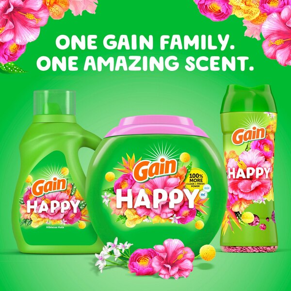 Gain In-Wash Scent Booster Beads, Happy Hibiscus Hula Scent, 12.2 oz