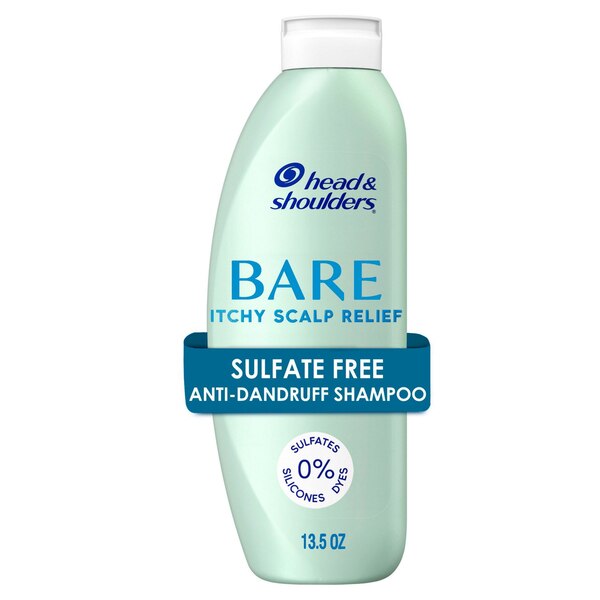 Head & Shoulders Bare Anti-Dandruff Shampoo, Itchy Scalp Relief, 13.5 OZ