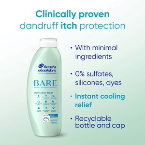 Head & Shoulders Bare Anti-Dandruff Shampoo, Itchy Scalp Relief, 13.5 OZ