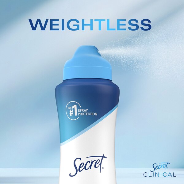 Secret Clinical Dry Antiperspirant Spray, Completely Clean, 3.8 OZ