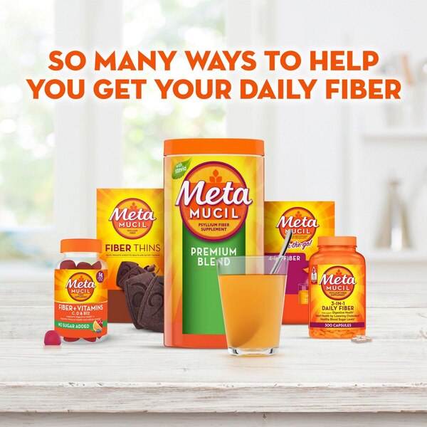 Metamucil Fiber Supplement Gummies Plus Vitamins C, D, & B12, 72 CT