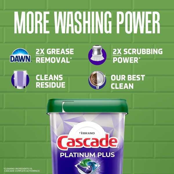 Cascade Fresh Platinum Plus Dishwasher Detergent, 9 ct