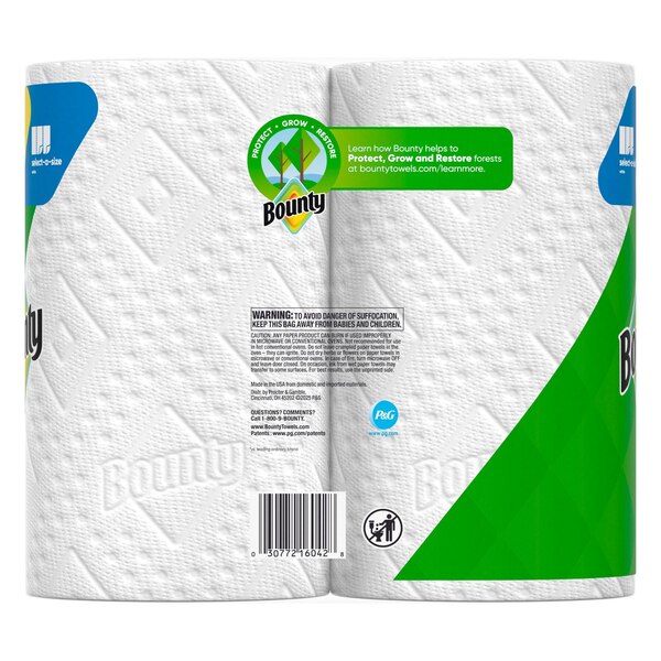 Bounty - Toallas de papel, a su medida, 2 rollos triples