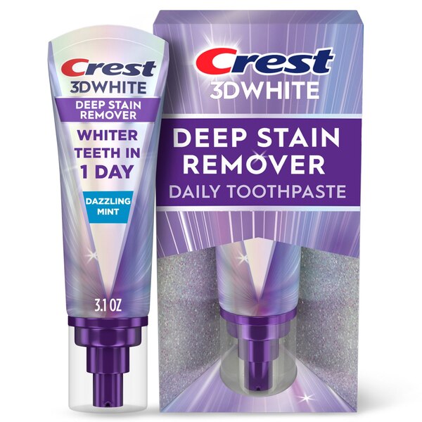 Crest 3D White Brilliance Deep Stain Remover Daily Toothpaste, Dazzling Mint