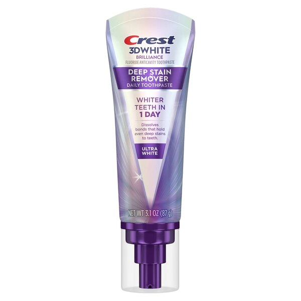 Crest 3D White Brilliance Deep Stain Remover Daily Toothpaste, Ultra White
