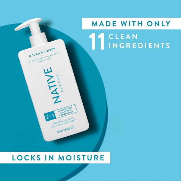 Native 2-in-1 Moisturizing Shampoo & Conditioner, Ocean & Timber, 16 OZ