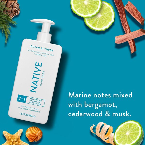 Native 2-in-1 Moisturizing Shampoo & Conditioner, Ocean & Timber, 16 OZ