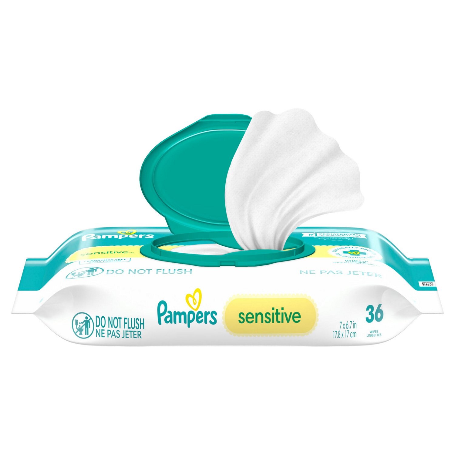 Pampers Sensitive Baby Wipes, 36 CT image.
