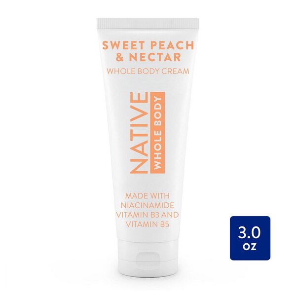 Native Whole Body Cream Deodorant, Sweet Peach & Nectar, 3 OZ