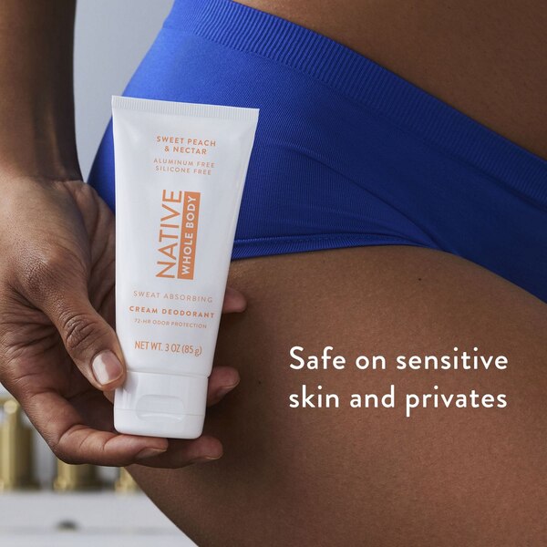 Native Whole Body Cream Deodorant, Sweet Peach & Nectar, 3 OZ
