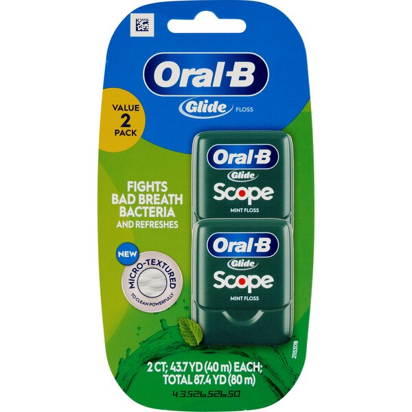Oral-B Glide Floss, Scope Mint, 43.7 YD, 2 CT