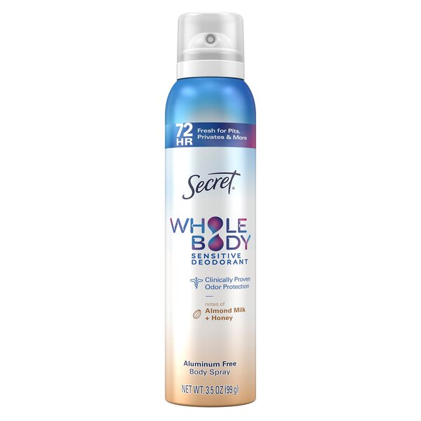 Secret Whole Body Spray, Almond Milk & Honey, 3.5 OZ