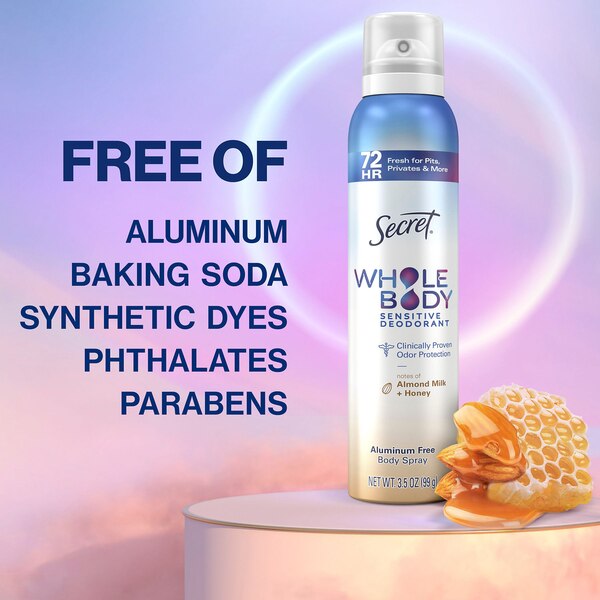 Secret Whole Body Spray, Almond Milk & Honey, 3.5 OZ