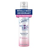 Secret Whole Body Deodorant Spray, Rosewater, 3.5 OZ, thumbnail image