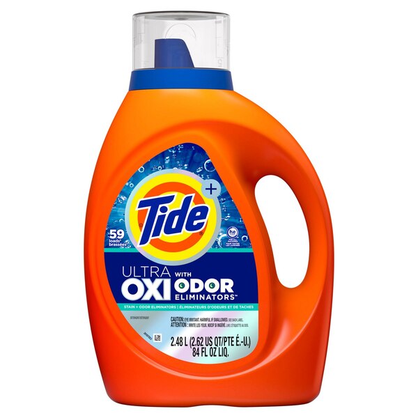 Tide+ Ultra Oxi with Odor Eliminators Liquid Laundry Detergent, Original Scent, 84 oz