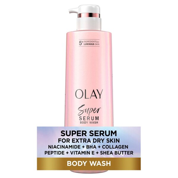 Olay Super Serum Body Wash For Extra Dry Skin, 18.5 oz