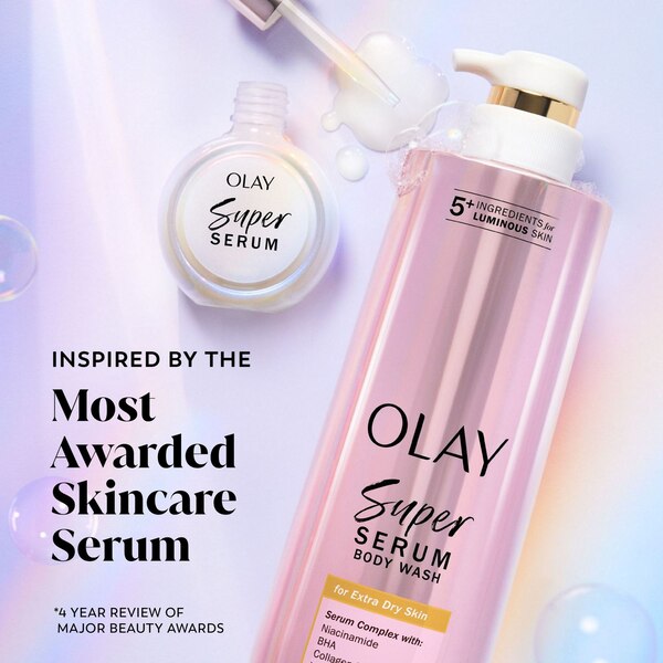 Olay Super Serum Body Wash For Extra Dry Skin, 18.5 oz