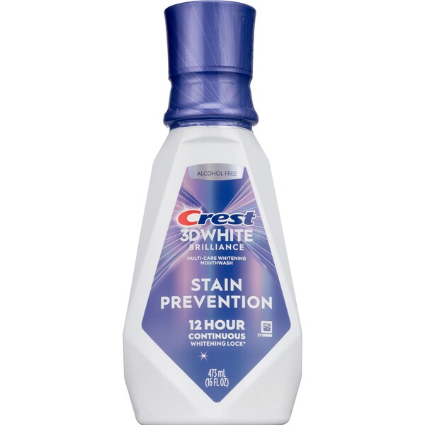Crest 3D White Brilliance Stain Prevention Whitening Mouthwash, 16 OZ