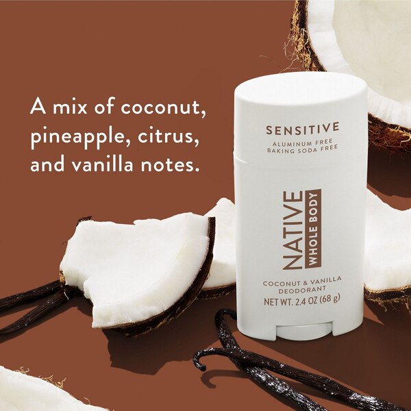 Native Sensitive Whole Body Deodorant, Coconut & Vanilla, 2.4 OZ